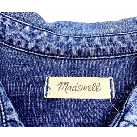 MADEWELL Button Up Long-Sleeve Denim Dress in Blue - Picture 5 of 6